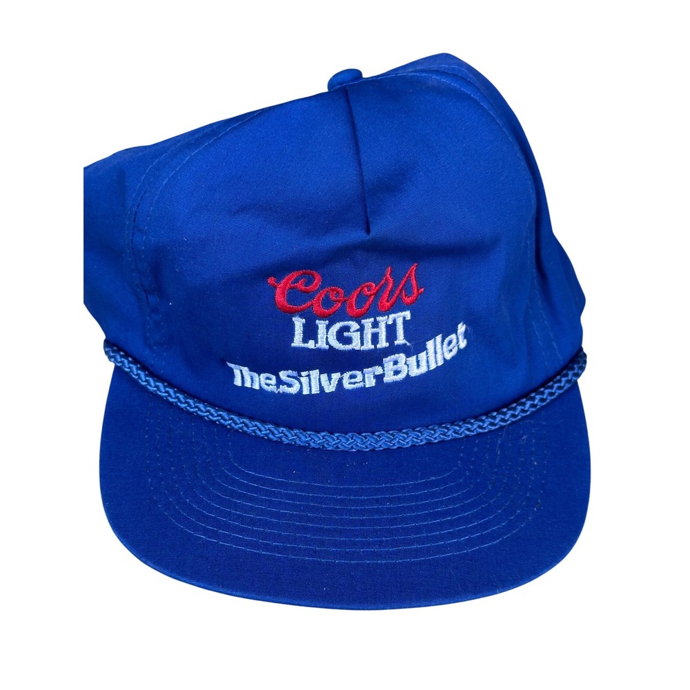Vintage Coors Light The Silver Bullet Hat Blue Rope Trucker Cap Designer Pro